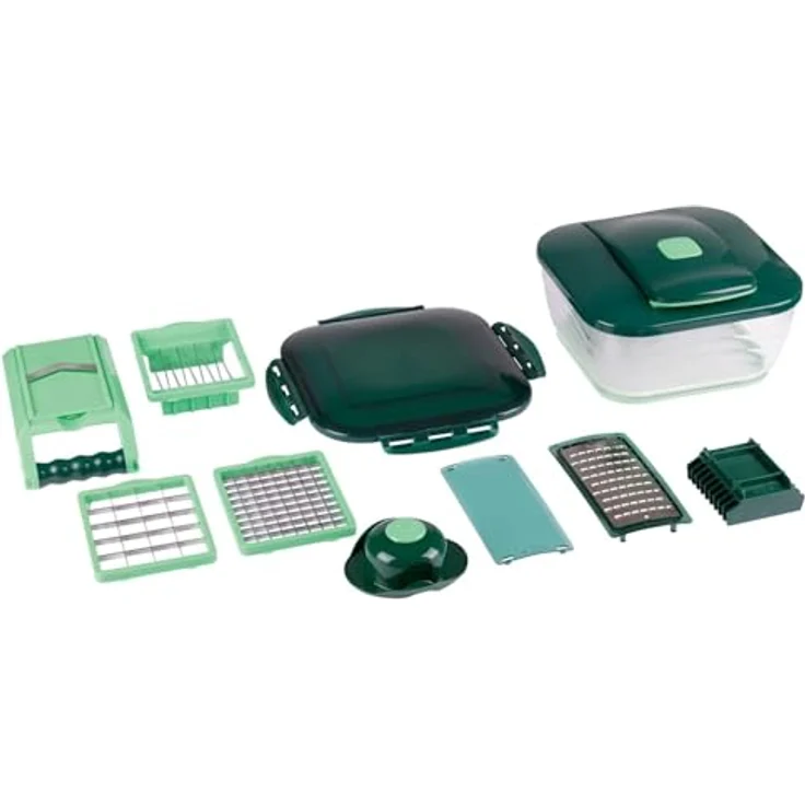 Genius Gemüseschneider Nicer Dicer Chef 13-teilig, Edelstahl-Klingen, XXL Auffangbehälter, vielseitiges Schneidesystem: Tests, Infos & Preisvergleich
