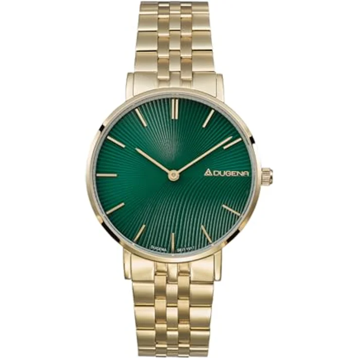 Dugena Damen-Armbanduhr Linée, Quarz, Edelstahl, Saphirglas, wasserdicht, 3 bar, Grün – Bild 1