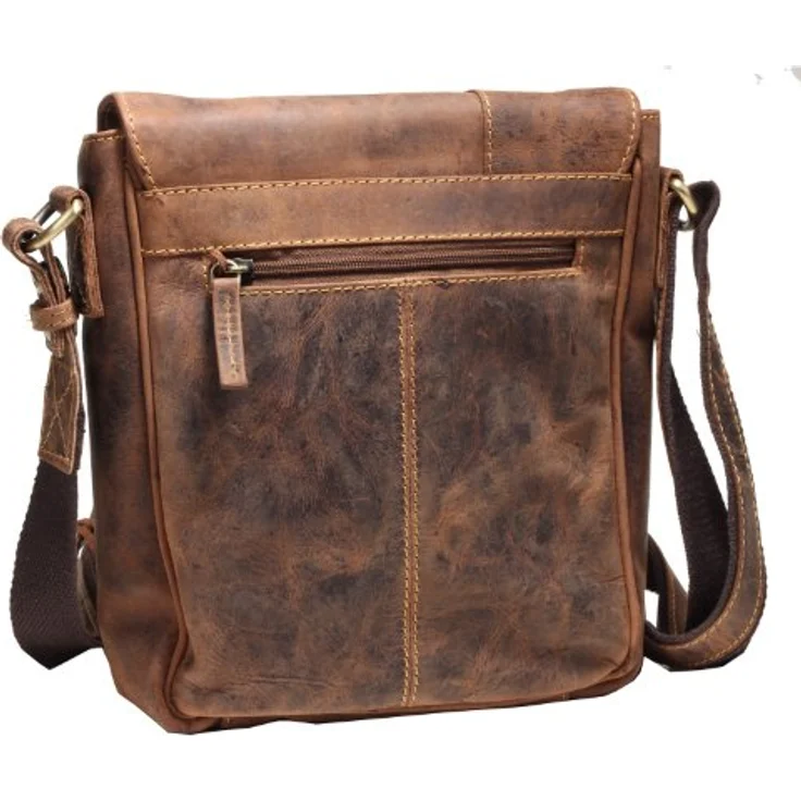 Greenburry Vintage Umhängetasche aus 100% Leder, braun, 25 cm x 6.5 cm x 27 cm – Bild 5