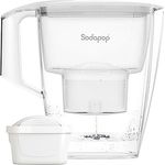 Sodapop Wasserfilter-Kanne Selina weiß inkl. 1x Filterkartuschen, 3L Kapazität, BRITA®* kompatibel, spülmaschinengeeignet