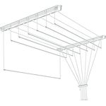 DECKENWÄSCHETROCKNER 7x190 / 7 BARS FÜR WÄSCHEREI 190CM /Badzubehör, Badzubehör, Wäschetrockner, Deckenmontage, zurückgewonnene Höhe, für Wäsche - Preisvergleich