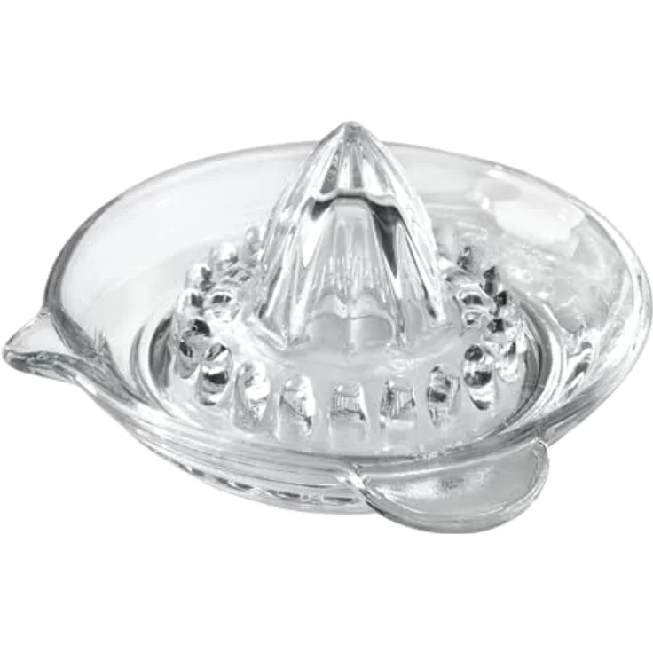 Metaltex Zitruspresse, dickwandiges Glas, stabil und leicht zu reinigen, 13 cm, transparent