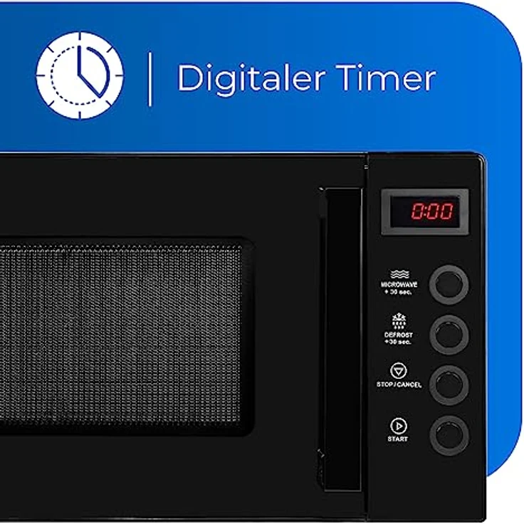 Exquisit Mikrowelle MW7020-F-030DI schwarz | Flatbed | Microwellengerät 700 Watt | Timer | 20 Liter | Mikrowelle klein und platzsparend | 5 Leistungsstufen – Bild 5
