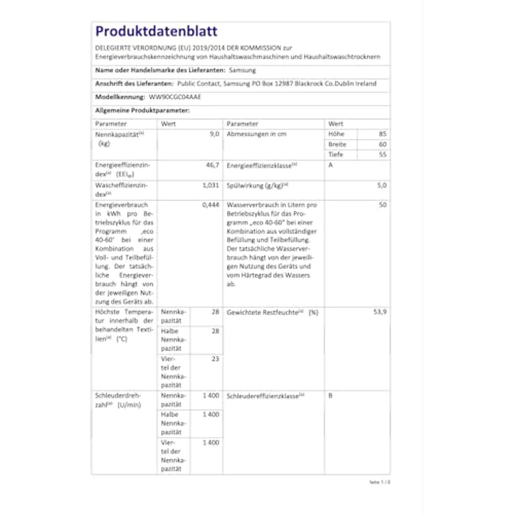 Samsung WW90CGC04AAEEG, Frontlader-Waschmaschine mit 9 kg Kapazität, Ecobubble-Technologie und Smart Home-Funktionen – Bild 5