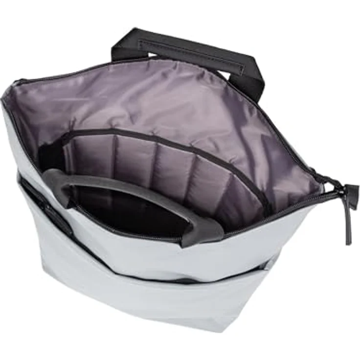 Jost Tolja Henkeltasche mit Laptopfach für Geräte bis 38 cm, Grau, aus robustem Polyurethan, abnehmbarer Umhängeriemen – Bild 4