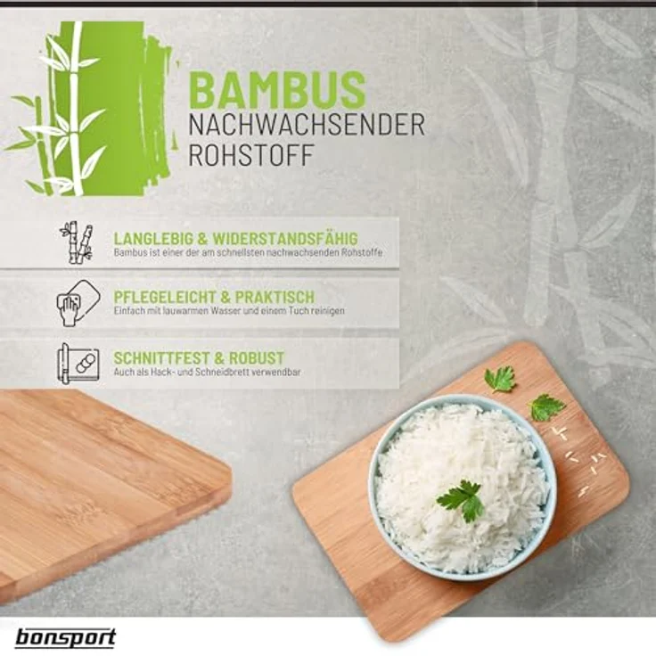 6er-Set Frühstücksbrettchen aus Bambus, 22 x 14 x 0,8 cm – Bild 6