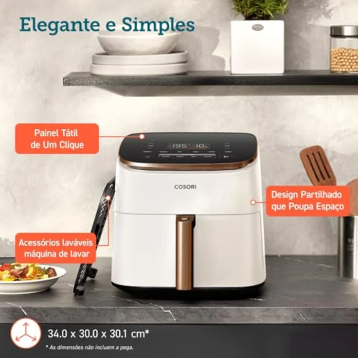 Cosori Turbo Blaze 6L Weiß-Rosa, 6L Airfryer mit DC-Motor, Weiß – Bild 4