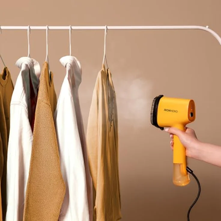 Cecotec IronHero V-1500 Essential, Vertikales Bügeleisen mit 1500 W Leistung, Keramiksohle, kontinuierlicher Dampf 25 g/min, schnelles Aufheizen in 30 Sekunden, Desinfektion und Reinigung, gelb – Bild 5
