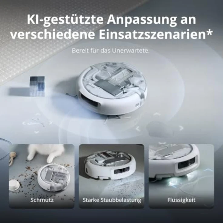 DJI ROMO P2, KI-gestützter Saug- und Wischroboter mit 36.000 Pa Saugleistung und Selbstreinigungstechnologie, schwarz – Bild 3