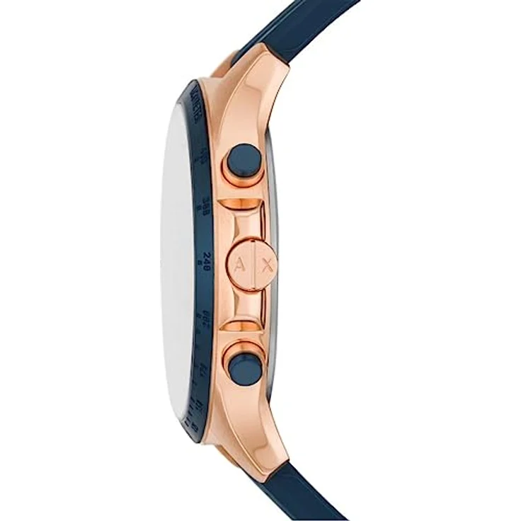 Armani Exchange Herren Quarz-Chronograph Uhr mit blauem Silikonband AX2440, wasserdicht bis 50 m – Bild 3
