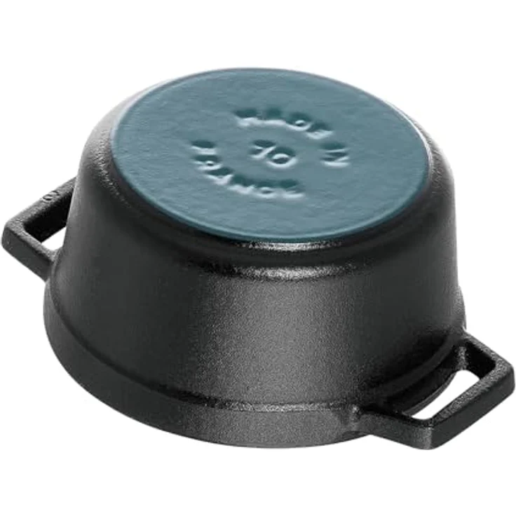 Staub 40500-101-0 Mini Cocotte, rund mit Deckel 10 cm, 0,25 L, induktionsgeeignet, mit mattschwarzer lierung im Inneren des Topfes, schwarz – Bild 4