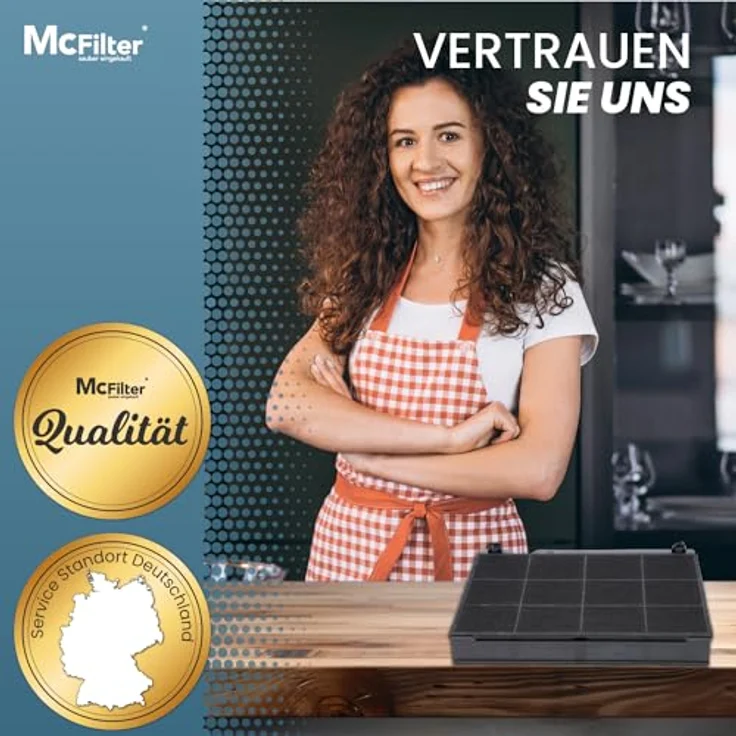 McFilter Aktivkohlefilter Kohlefilter Filter für Elica Type15 E3CFE15 AEG 9029793818, Zanker IKEA Privileg Progress Whirlpool Bauknecht 481248048145 AMC027, rechteckig, ca. 230 mm x 210 mm x 30 mm (schwarz) – Bild 8