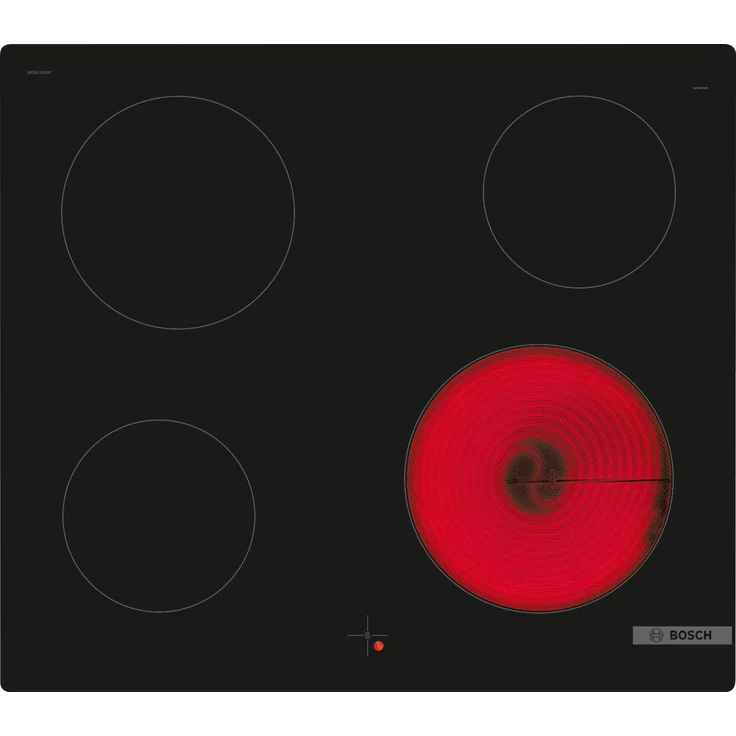 Bosch NKE611GA2E, Serie 4, Elektro-Kochfeld, 60 cm, Schwarz, Rahmenlos aufliegend, herdgesteuert – Bild 1