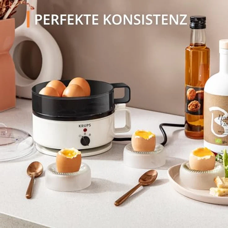 Krups Ovomat Super Eierkocher, Für bis zu 7 Eier, Koch- und Warmhaltefunktion, Inkl. Wasser-Messbecher mit Eierstecher, Signalton, BPA-frei, EG230115 – Bild 3