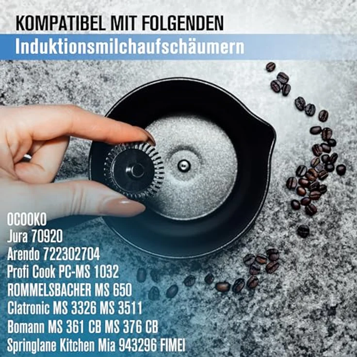 3x Piebert Quirl 39179 für Induktionsmilchaufschäumer kompatibel mit Clatronic MS3326 MS3511 Springlane Mia Arendo 722302704 Jura 70920 Rommelsbacher MS650 Bomann MS361 MS376 Profi Cook PC-MS 1032 – Bild 3