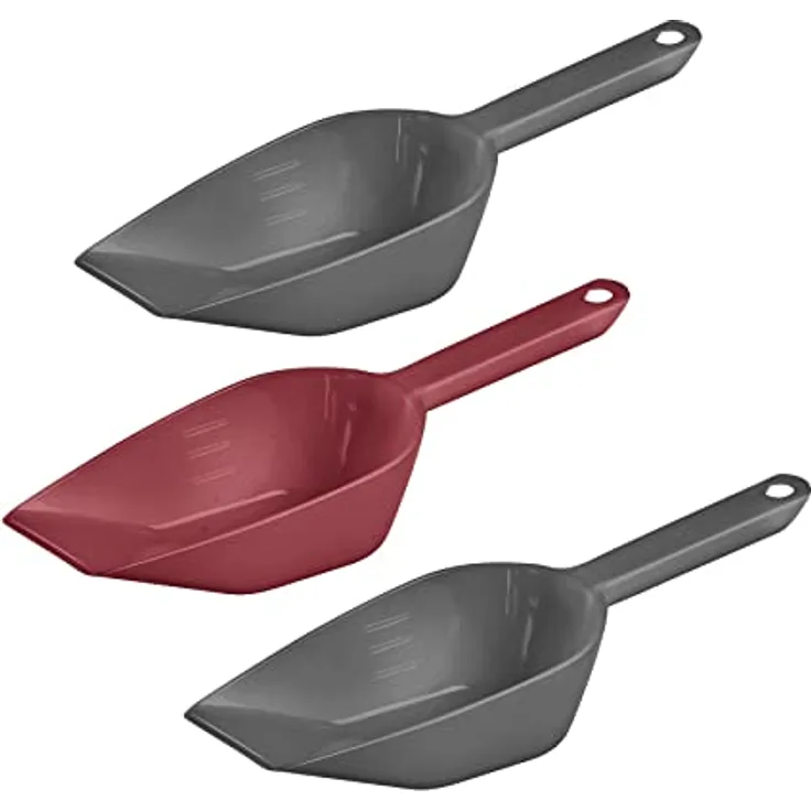 Westmark Back-/Abwiege-/Abfüllschaufel-Set, 3tlg., Füllvolumen: je ca. 55 ml, Kunststoff, Halvar, Anthrazit/Rot, 90892270