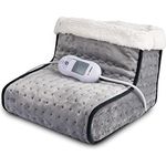 Alpina Elektrischer Fußwärmer mit Waschbarem Innenfutter, Wärmeeinstellung per Fernbedienung, 3 Heizstufen Wählbar, Grau