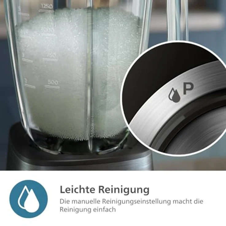 Philips HR3031/00 5000-Serie Standmixer, Schwarz, 1200 W, 2 Liter, inkl. Blend-and-go-Behälter, ProBlend Plus-Technologie, 3 Geschwindigkeitsstufen – Bild 8