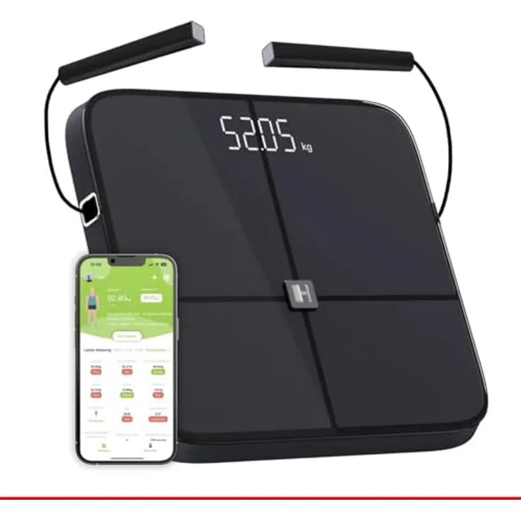 HAMMER Körperanalysewaage Body Screen TX, 8 Sensoren, 15 Messungen, inkl. App, Bluetooth