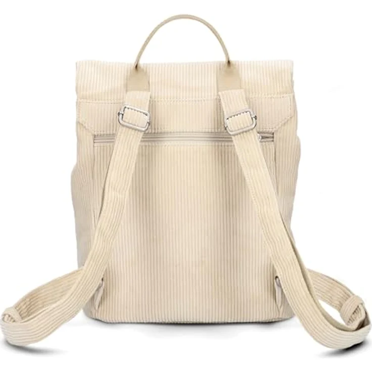 Zwei Mademoiselle.M City Rucksack, 29 cm, beige, 100% Polyurethan, kompakte Größe 24 cm x 13 cm – Bild 3