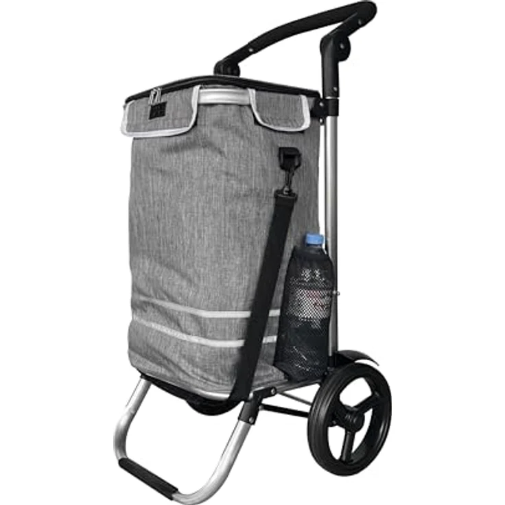 Quick Star Einkaufstrolley, Faltbar, Aluminium, 58 l Volumen, 50 kg Traglast, Grau, mit Kühlfach – Bild 1