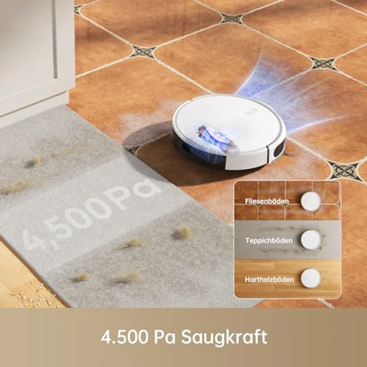 Dreame Mova M1 Saug- und Wischroboter, Starke Saugleistung von 4.500 Pa, kompaktes Gehäuse, Solid-Fixed (SOF) Mapping, 2-in-1-Gerät: saugt und wischt – Bild 2