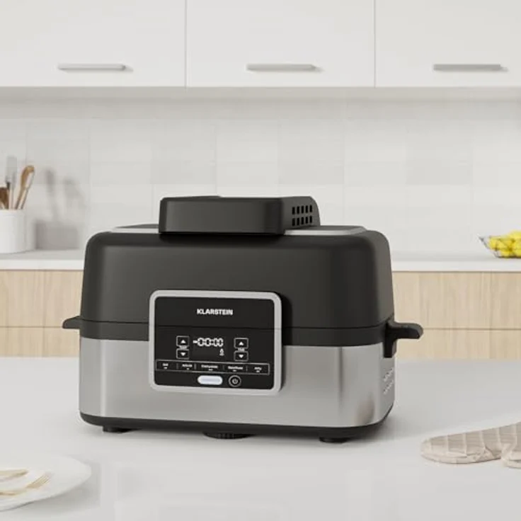 Klarstein Heißluftfritteuse Combo Air, 1500 W, fettfrei, 2,5 Liter, Edelstahl – Bild 3
