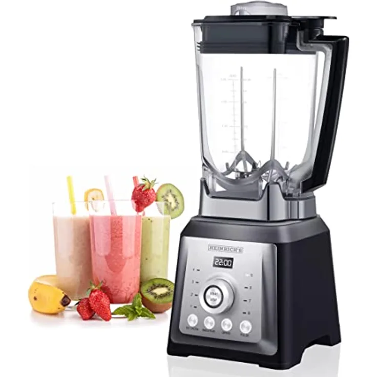 HEINRICHS Mixer, Standmixer, Hochleistungsmixer mit 32000 U/min und 2000W Motor + 4Programme, Blender-8 Edelstahlklingel, BPA-Frei, Smoothie Maker, 2L Behälter, Ice-Crush Funktion, Heinrich´s