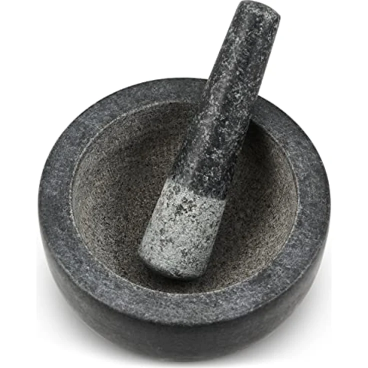 Cole & Mason Mörser Clavering, Granit mit Stößel, polierte Außenseite und unpolierte Innenseite, 20 cm – Bild 3