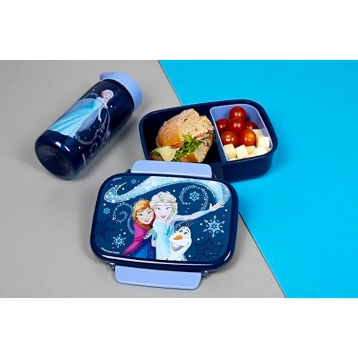 Disney Frozen Lunchbox Lunchset, 2-tlg. Set mit auslaufsicherer Lunchbox und Trinkflasche für Schule und Kindergarten – Bild 2