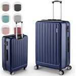 Easy Move ABS Hartschalenkoffer [ERGONOMISCH & SICHER] - Großer Trolley Koffer mit 360° Rädern, Zahlen Schloss - reisekoffer groß, hartschalenkoffer, Luggage (Dark Blue, L)