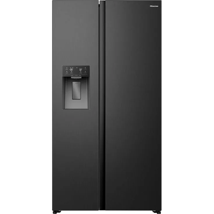 Hisense RS5P528STFE, Side-by-Side Kühl-Gefrier-Kombination mit 347 l Kühl- und 181 l Gefriervolumen, Schwarz