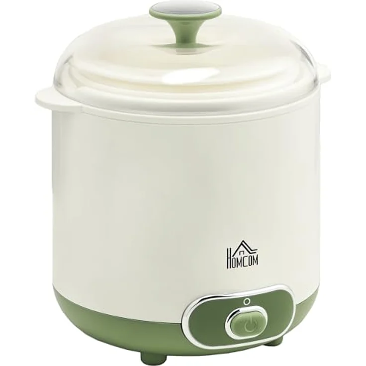 HOMCOM Joghurtbereiter 1,5 L Joghurtmaschine für griechischen Joghurt, inkl. 2 Behälter, Sieb, Weiß – Bild 1
