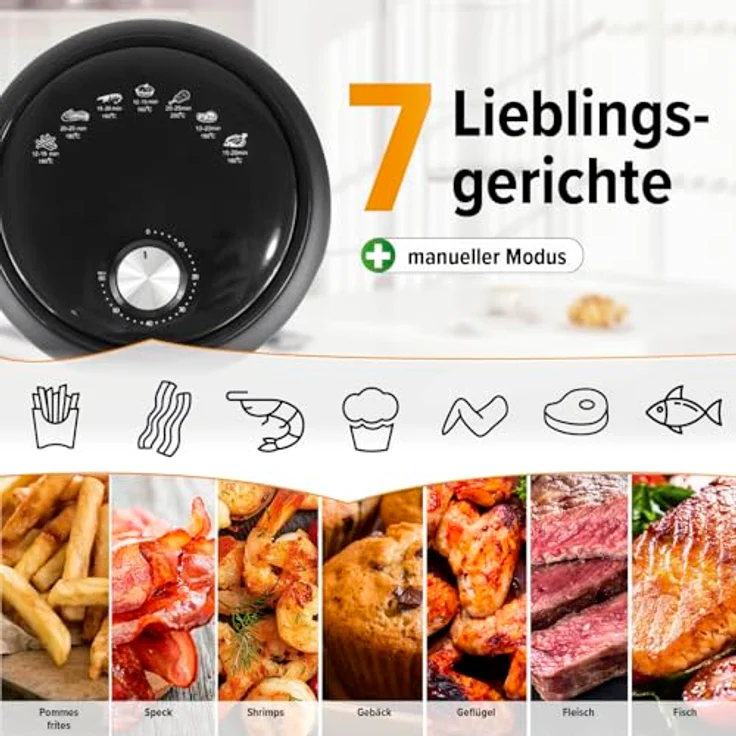 GOURMETmaxx Heißluftfritteuse | 2,3L Airfryer mit Timer, Touchscreen | Energiesparend frittieren, nahezu ohne Öl | Minibackofen - 1000 W – Bild 3