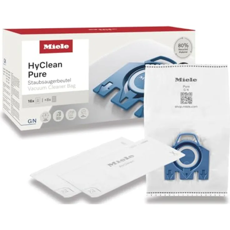 Miele 12498250 Staubsauger Zubehörset, HyClean Pure mit AirClean-Filtersystem und automatischem Beutelverschluss