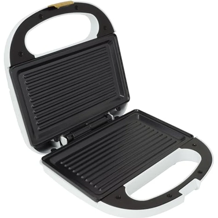 JOCCA Sandwichtoaster Nature-Linie, 2-Scheiben Sandwichmaker mit antihaftbeschichteten Grillplatten, modernen Holzoptik-Finish (weiß) – Bild 4