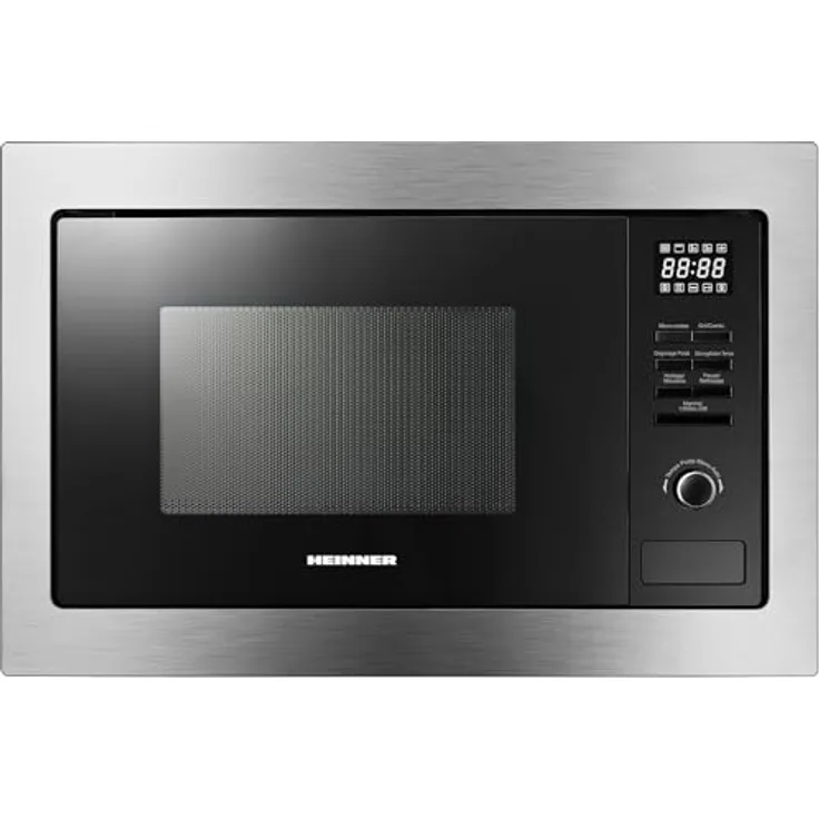 HEINNER HMW-MDBI25GDIX Einbau-Mikrowellenofen – 25L, Digitale Steuerung, 900W Mikrowellenleistung, 1000W Grill, Edelstahl-Design, 21 Automatische Programme, 5 Jahre Garantie