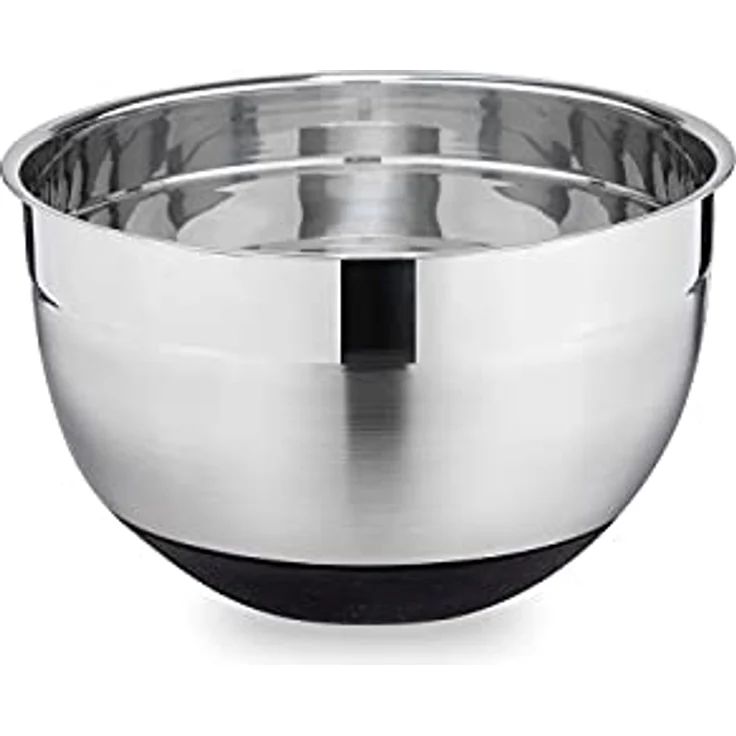 Weis 11070 Schüssel 3L, Edelstahl, Silber - Robuste Edelstahlschüssel mit rutschfestem Silikonboden – Bild 1