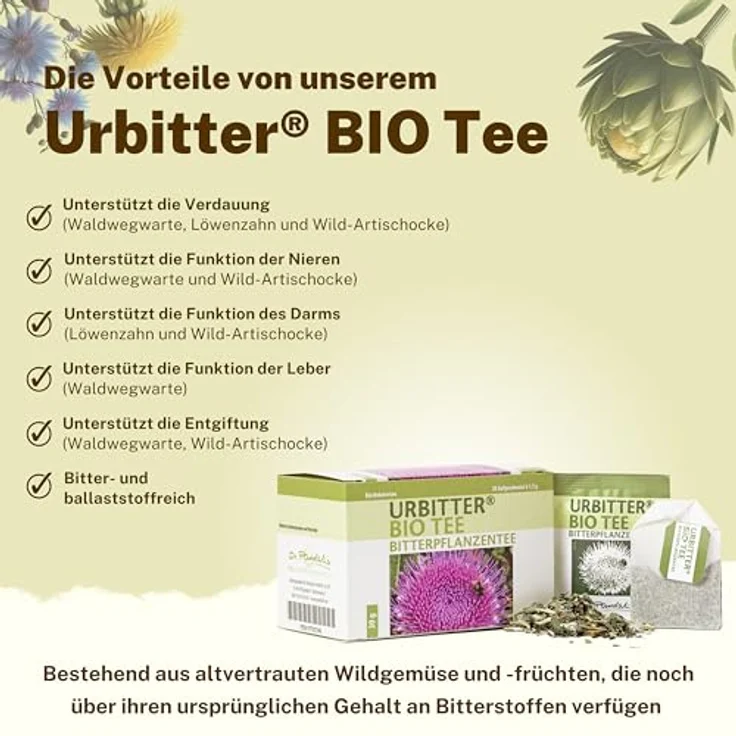 Dr. Pandalis Urbitter Bio Tee, 30 g Komposition aus bitteren Wildkräutern und -früchten für aromatischen Aufguss – Bild 4