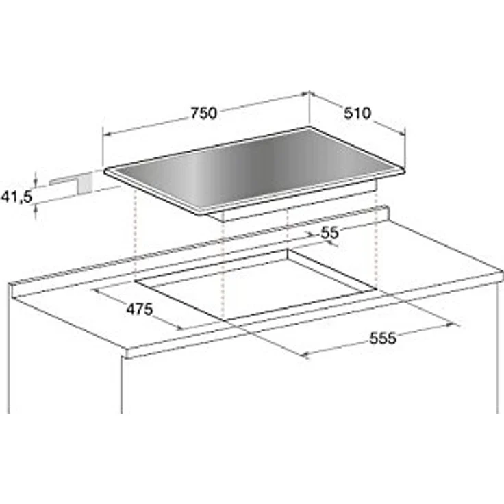 Hotpoint FTGHG 751 D/HA(BK) Gas-Kochfeld, 75 cm, 5 Brenner, Schwarz, integriertes Design mit gusseisernen Pfannenunterlagen und elektrischer Zündung – Bild 2