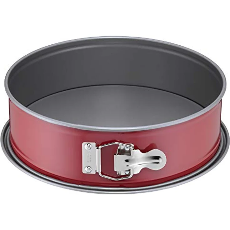 Kaiser Classic Plus Springform, mit Flach- und Rohrboden Durchmesser 28 cm, 2 Böden, runde Backform, auslaufsicher, antihaftbeschichtet, rot – Bild 4