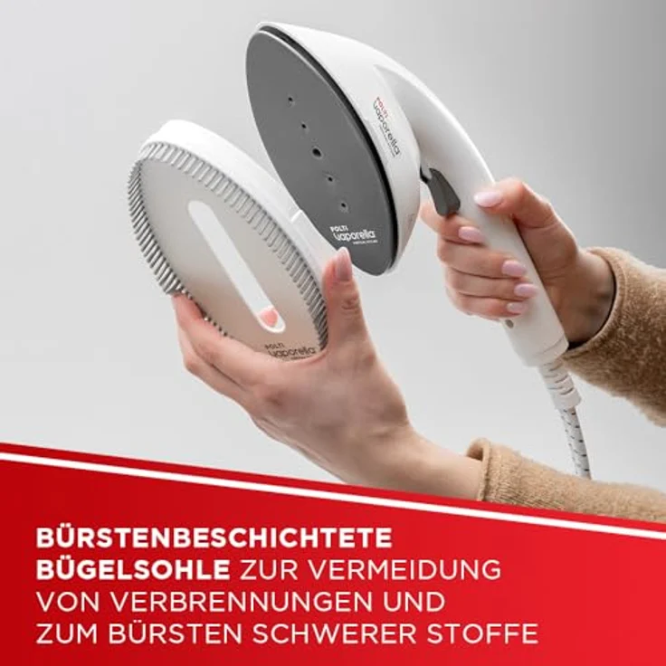 Polti VAPORELLA Vertical Steamer PLEU0273, Dampfglätter mit Standfuss, 270 g Dampfstoss, Weiss/Rot – Bild 6