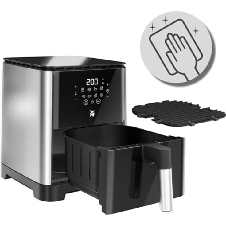 WMF Multi Taste Heißluftfritteuse, Airfryer, 1550 W, 0,8kg für 4-6 Personen, gesundes Frittieren, Dörren, Grillen, Heissluftfriteuse mit 8 Programmen, 4,2l Air Fryer, schwarz – Bild 3