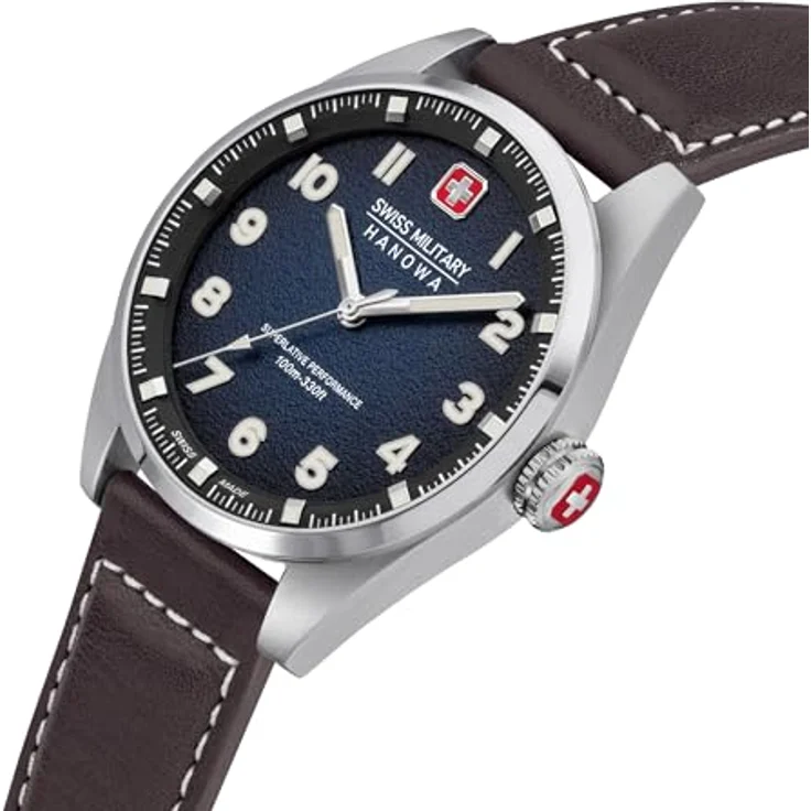 Swiss Military Hanowa Herren Analog Schweizer Quarzwerk Uhr mit Leder Armband SMWGA0001502 – Bild 2
