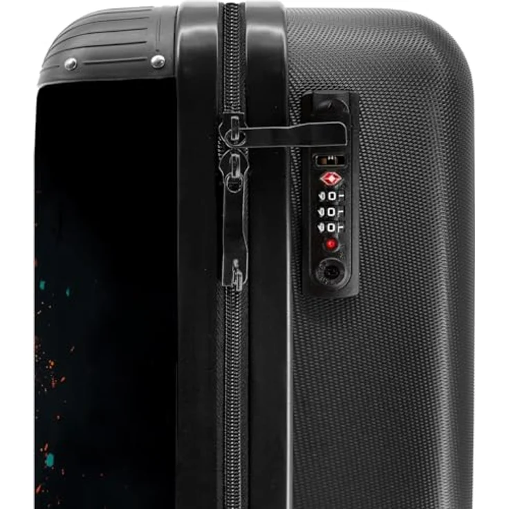 NoBoringSuitcases.com© Hartschalen-Trolley Schimpanse mit Hawaii-Bluse 55x35x20cm, 4 Rollen, Reisetasche mit Rollen, Koffer Handgepäck Flugzeug, Fröhlich buntes Motiv, Leichtgewicht, UV-beständiger Druck – Bild 5