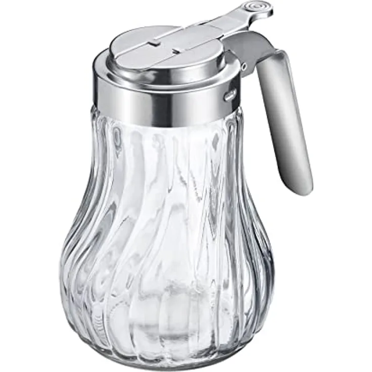 Westmark Sahnegießer/Honigspender, Fassungsvermögen: 250 ml, Glas/Rostfreier Edelstahl, Berlin, Transparent/Silber, 65302260