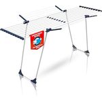 BigDean Wäscheständer Jumbo Weiß ausziehbar 28m Trockenlänge - stabile Konstruktion, platzsparendes Design