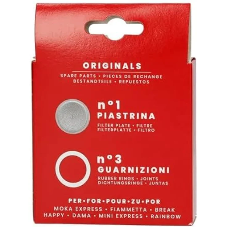 Bialetti Ersatzset 3-4 Tassen Alu 3 Dichtungen 1 Filter Ersatzset – Bild 2