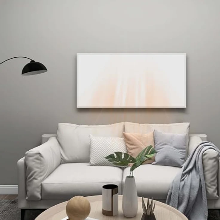 Wiltec Infrarotheizung 700 Watt, energieeffizienter Heizkörper, Wandmontage Elektroheizung, Weiß – Bild 2