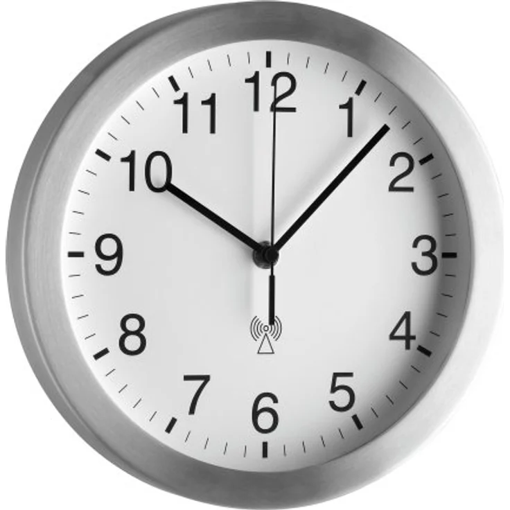 TFA Dostmann Analoge Funk-Wanduhr, 98.1091, Aluminium-Rahmen, 25cm Durchmesser, weiß-silber - Preisvergleich – Bild 1
